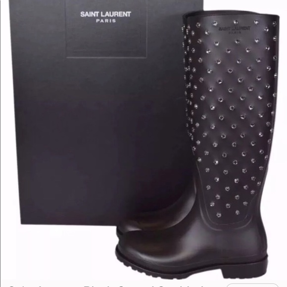 Saint Laurent Shoes - Saint Laurent Studded Rain Boots